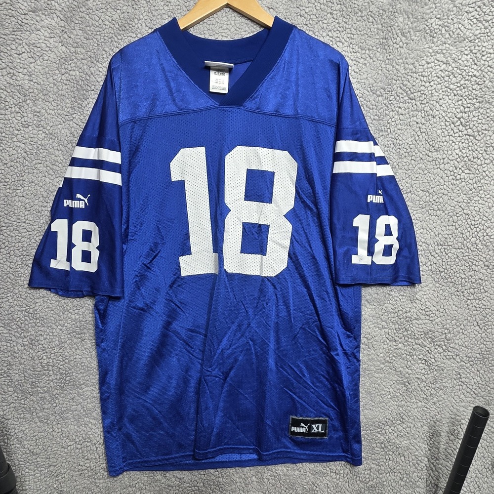 Puma Men's Indianapolis Colts Peyton Manning NFL Football Jersey Blue #18 Sz XL - Picture 6 of 8